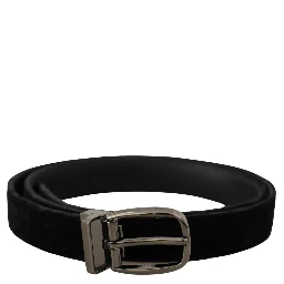 Black Velvet Classic Logo Engraved Metal Belt