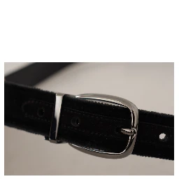 Black Velvet Classic Logo Engraved Metal Belt
