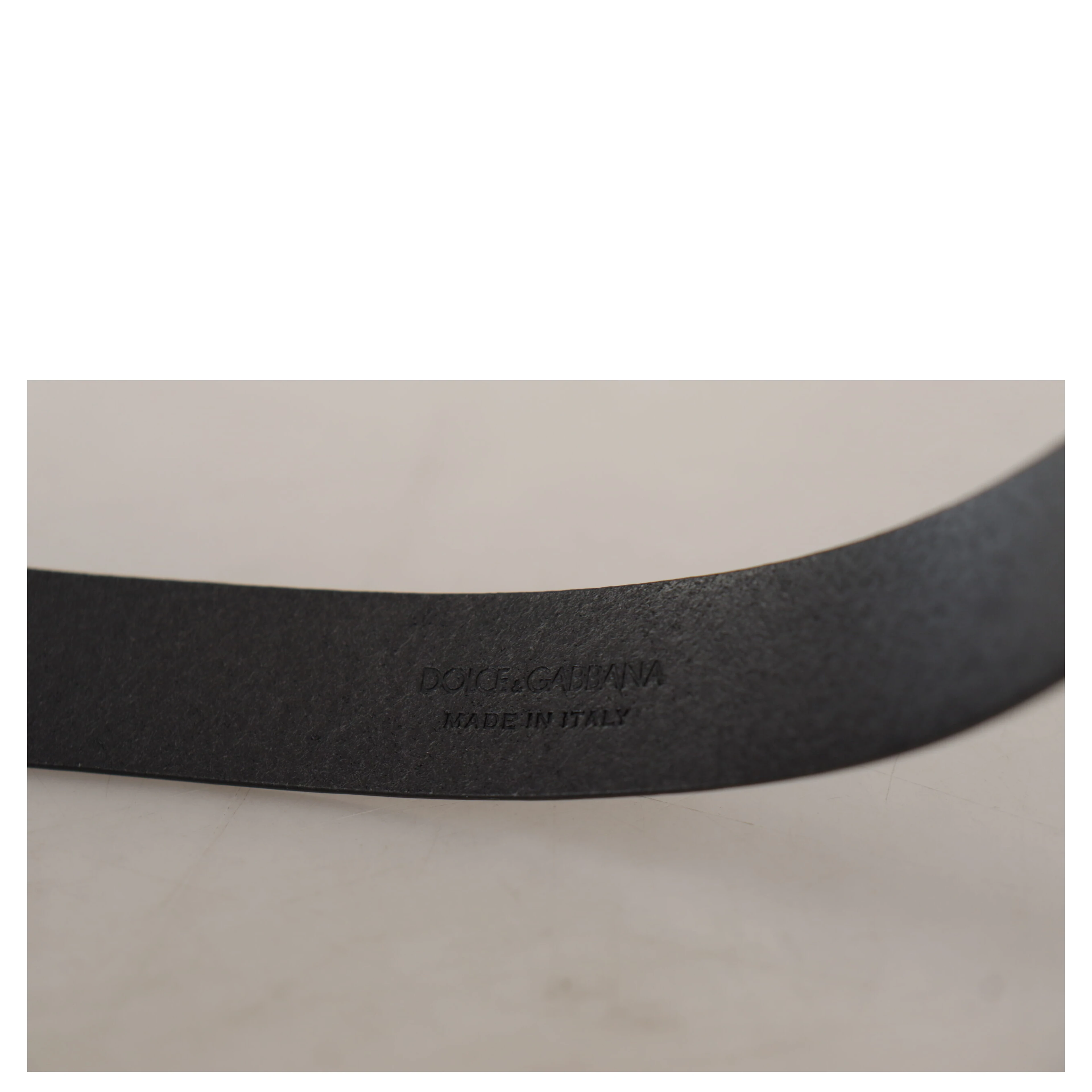 Black Calf Leather Classic Logo Metal Buckle Belt