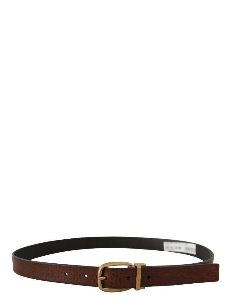 Brown Leather Classic Vintage Metal Buckle Belt alternative