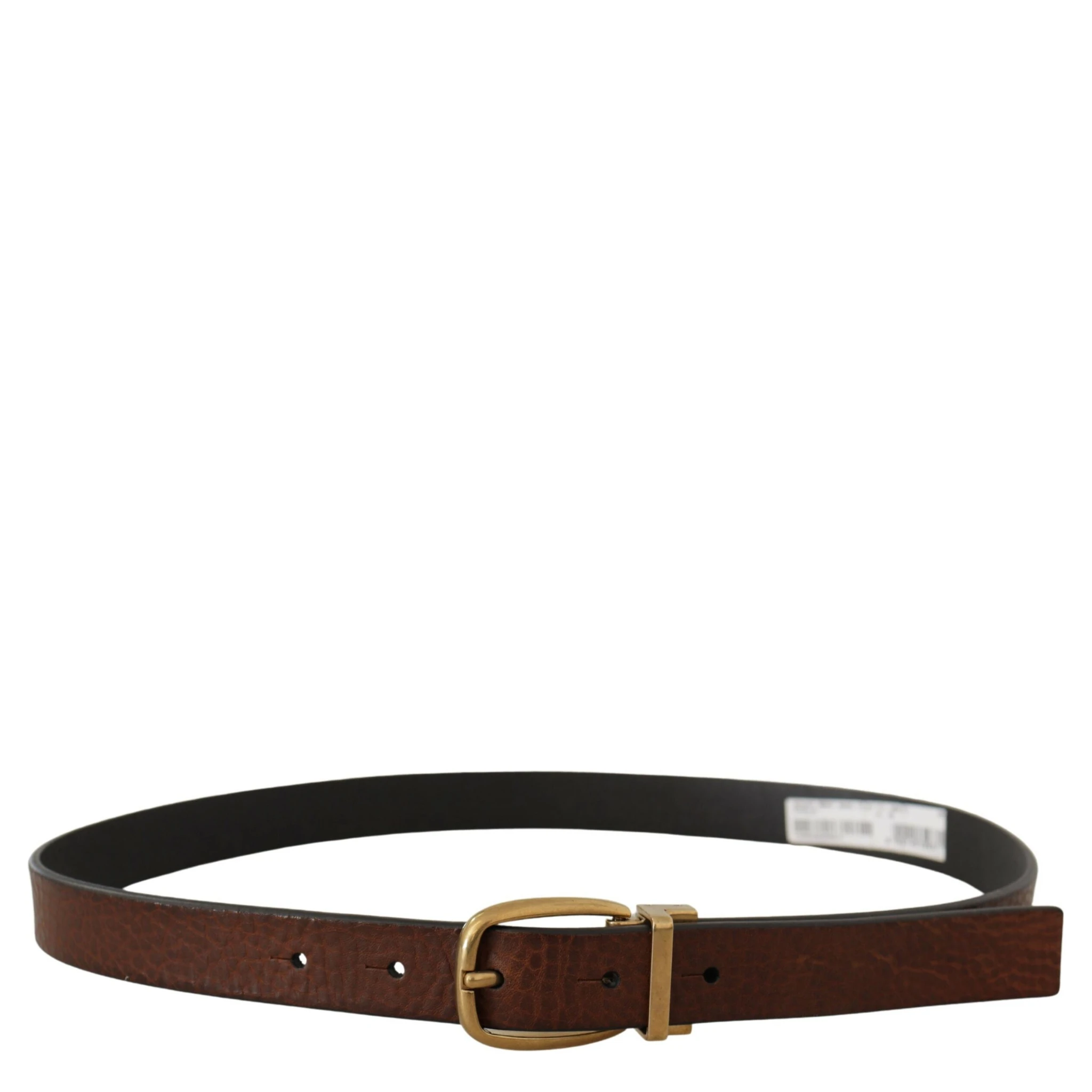 Brown Leather Classic Vintage Metal Buckle Belt