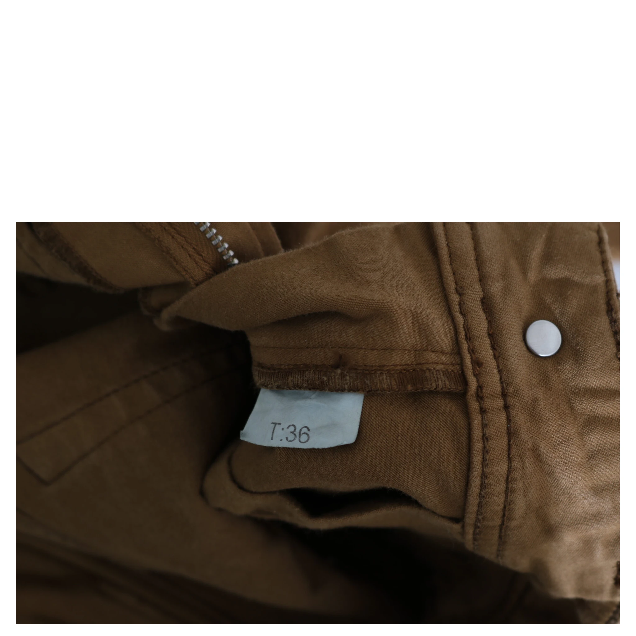 Brown Cotton Mid Waist Skinny Slim Fit Denim Jeans