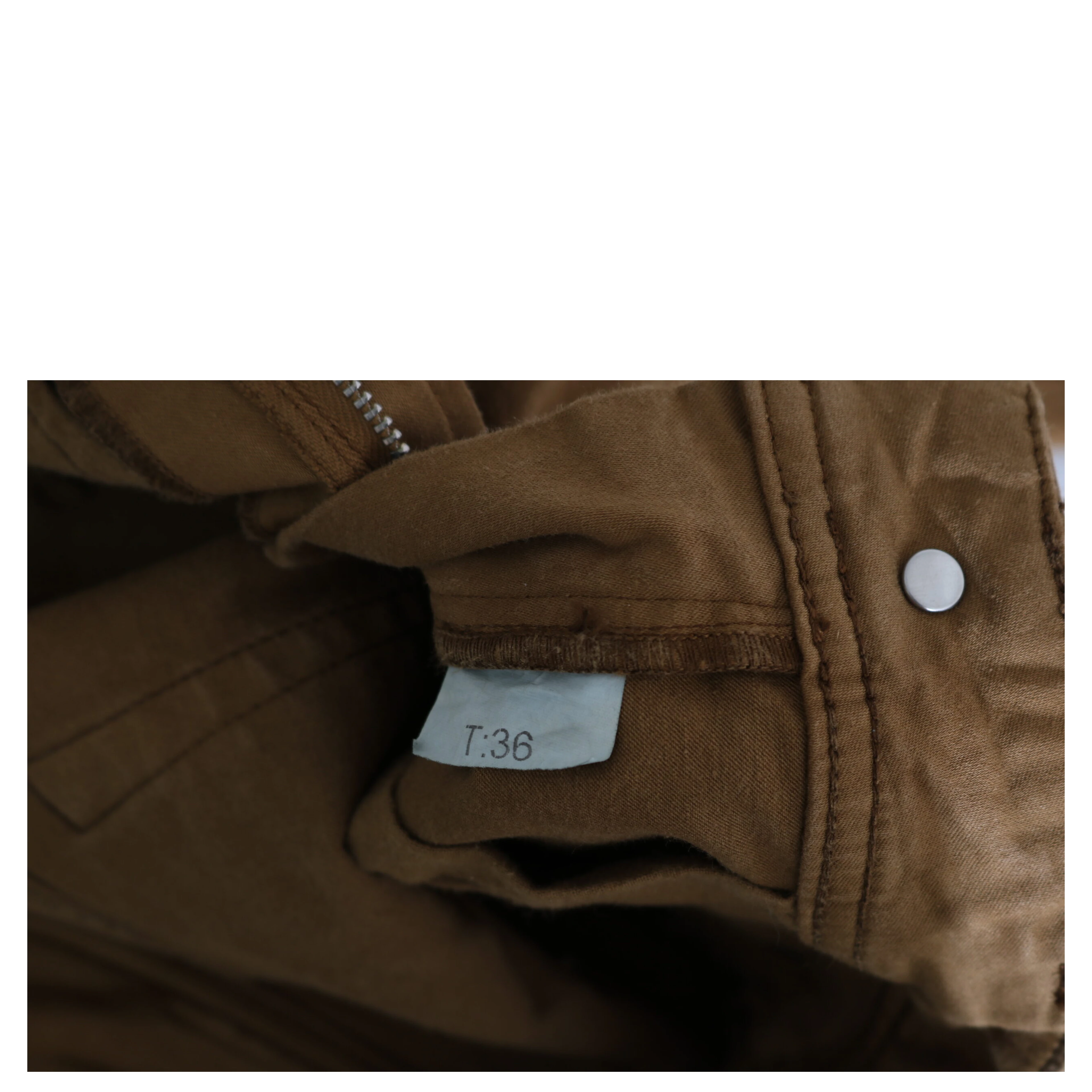 Brown Cotton Mid Waist Skinny Slim Fit Denim Jeans