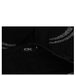 Black Sequined Mid Waist Slim Fit Denim Jeans