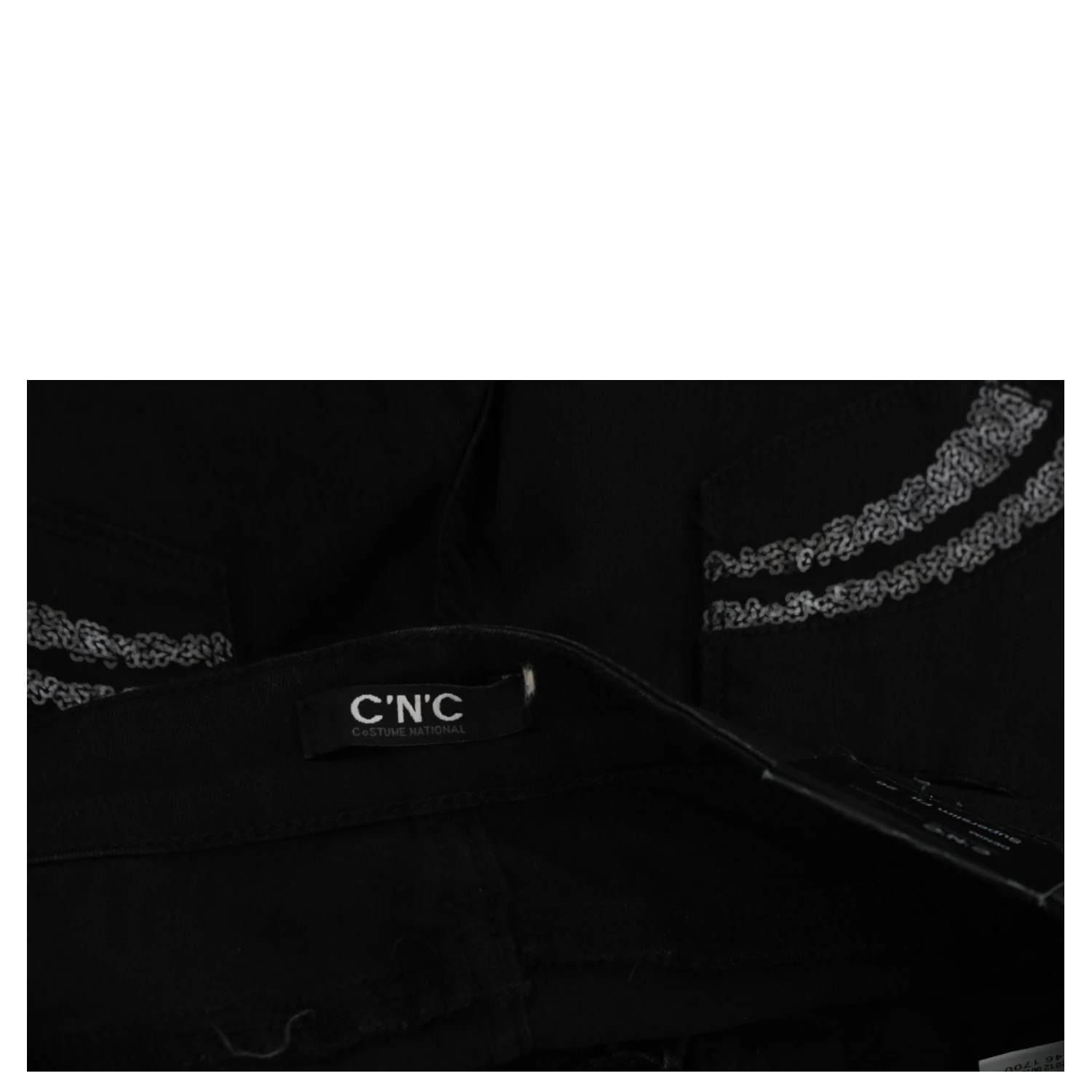 Black Sequined Mid Waist Slim Fit Denim Jeans