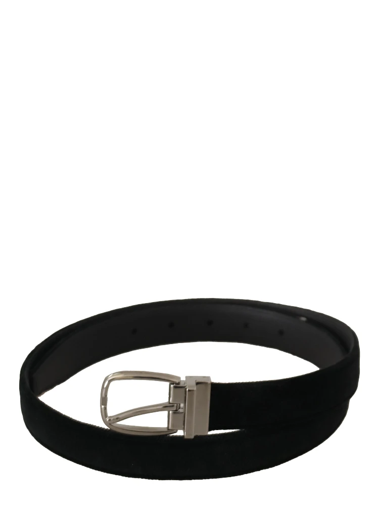 Black Classic Velvet Silver Tone Metal Buckle Belt alternative