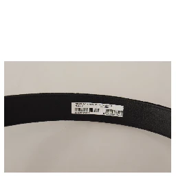 Black Velvet Silver Logo Engraved Metal Buckle Belt