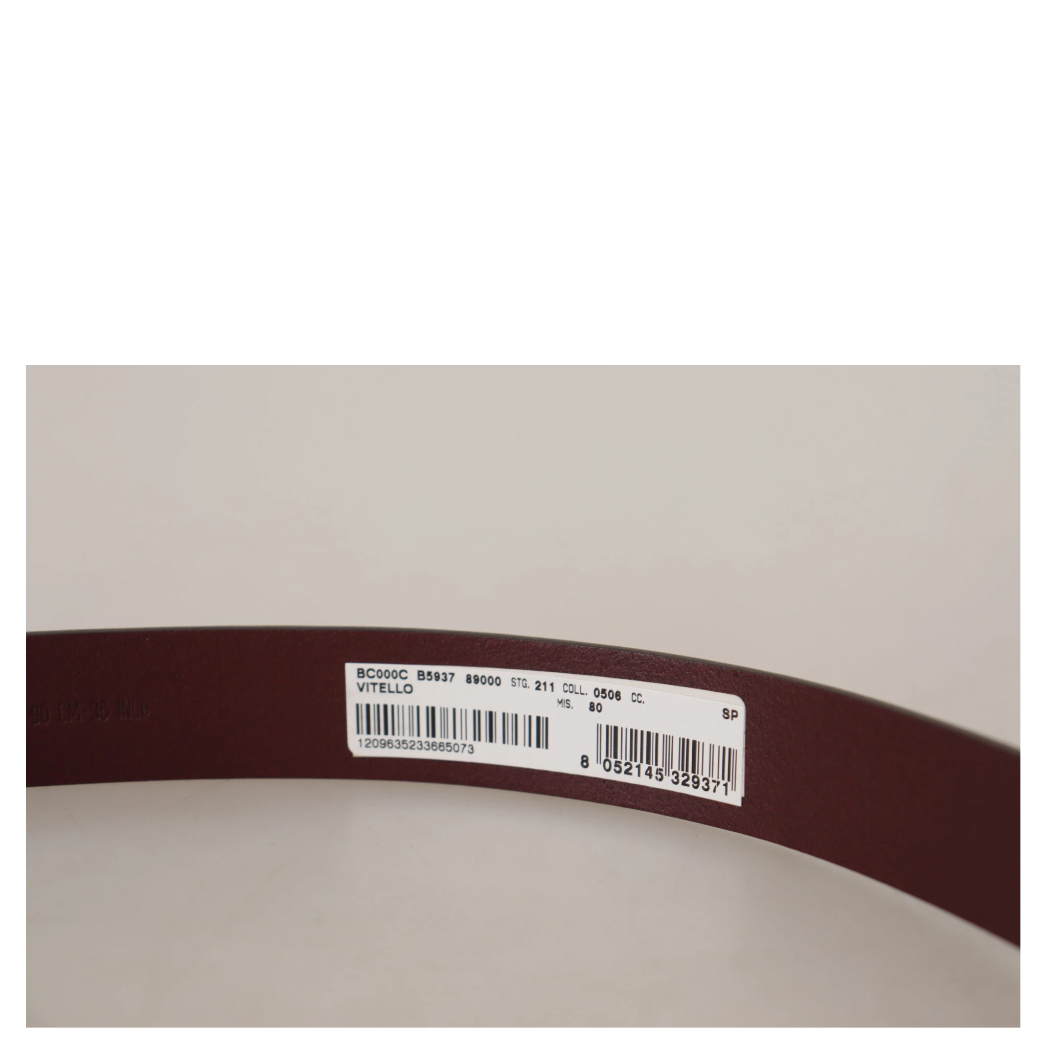 Maroon Calf Leather Silver Tone Metal Buckle Belt