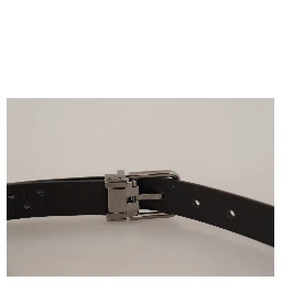 Dark Purple Perforated Leather Metal Buckle Belt