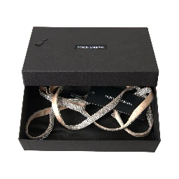 Beige Silk Clear Crystal Bow Waist Belt