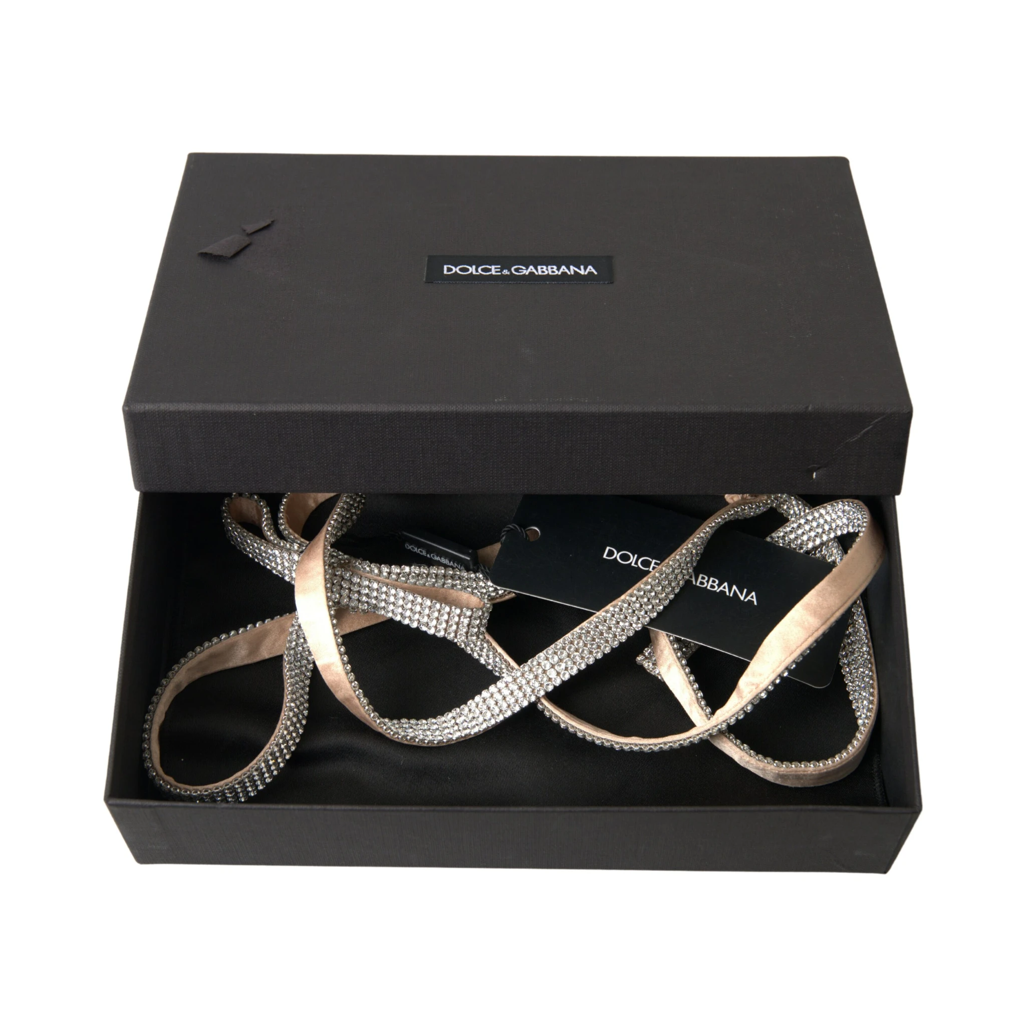Beige Silk Clear Crystal Bow Waist Belt