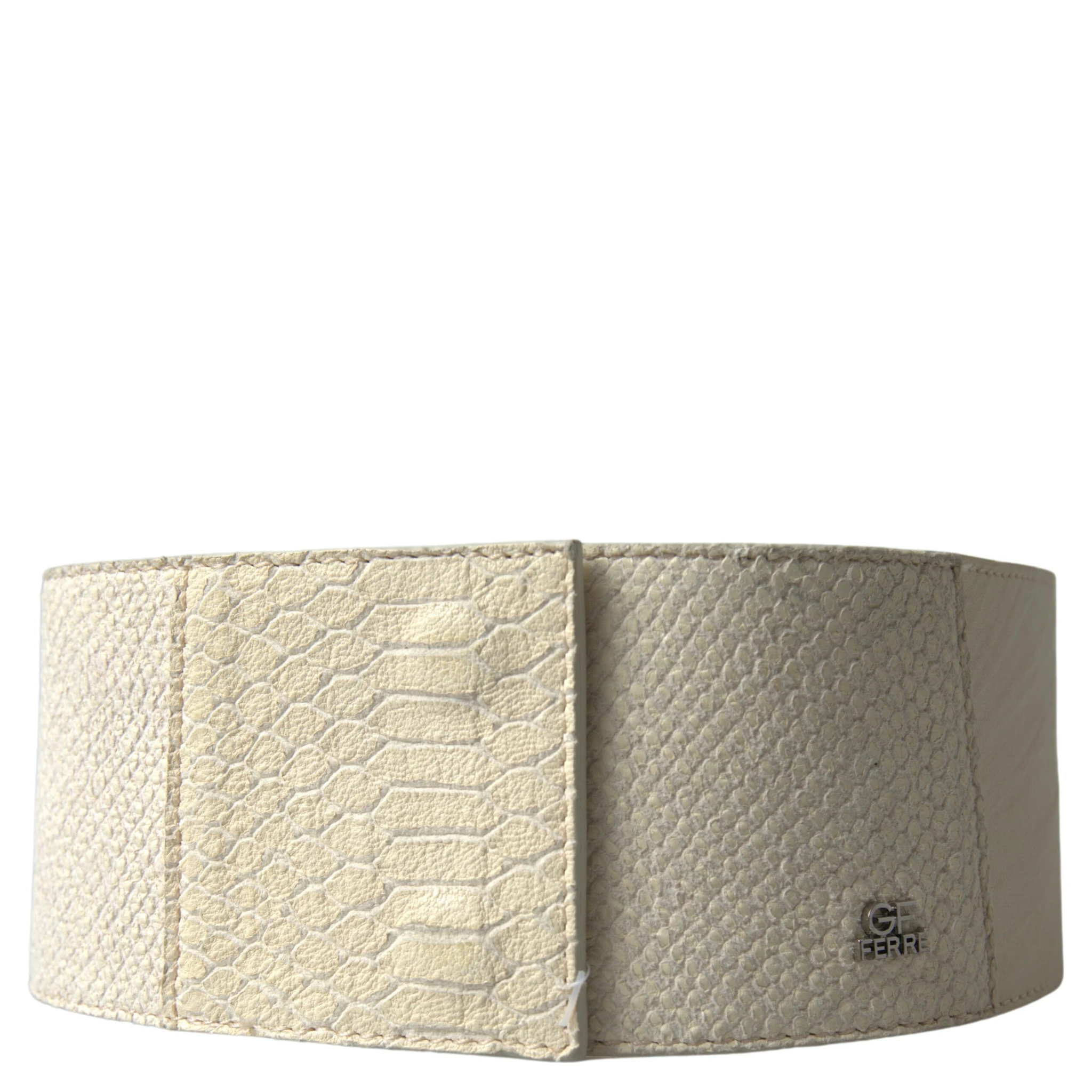 Off White Waxed Cotton Wide Fashion Waistband Belt