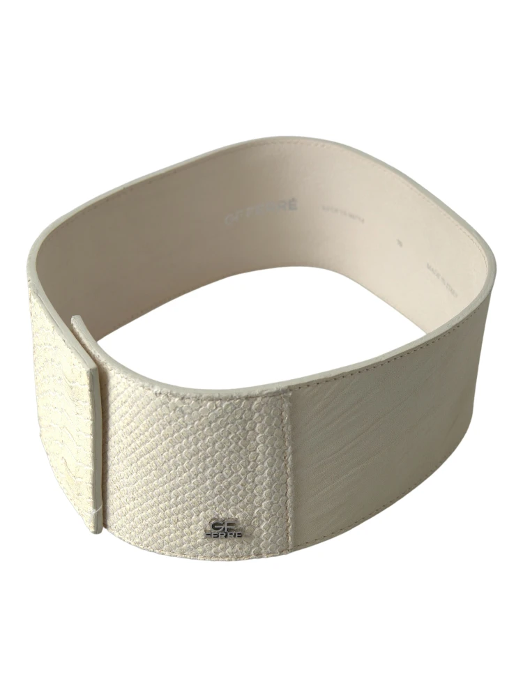 Off White Waxed Cotton Wide Fashion Waistband Belt alternative