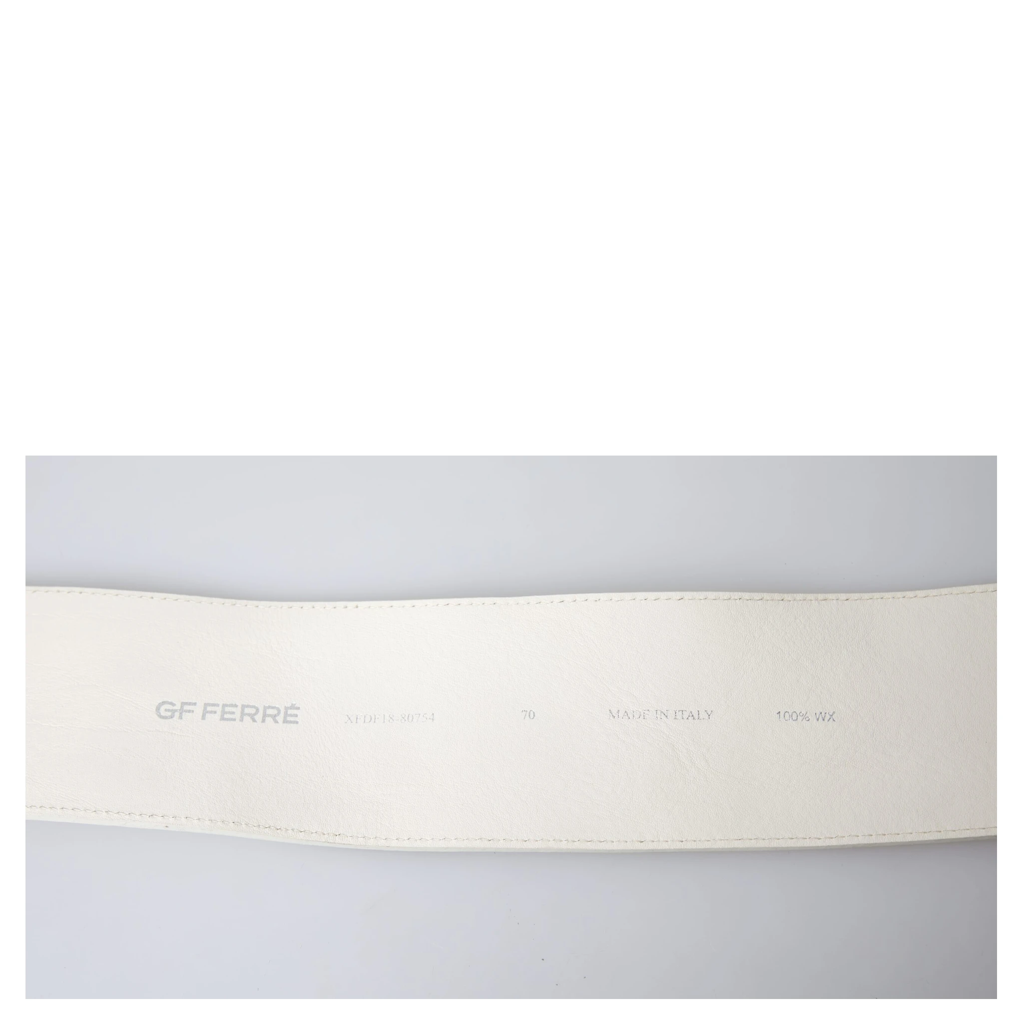 Off White Waxed Cotton Wide Fashion Waistband Belt