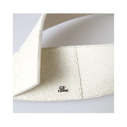 Off White Waxed Cotton Wide Fashion Waistband Belt