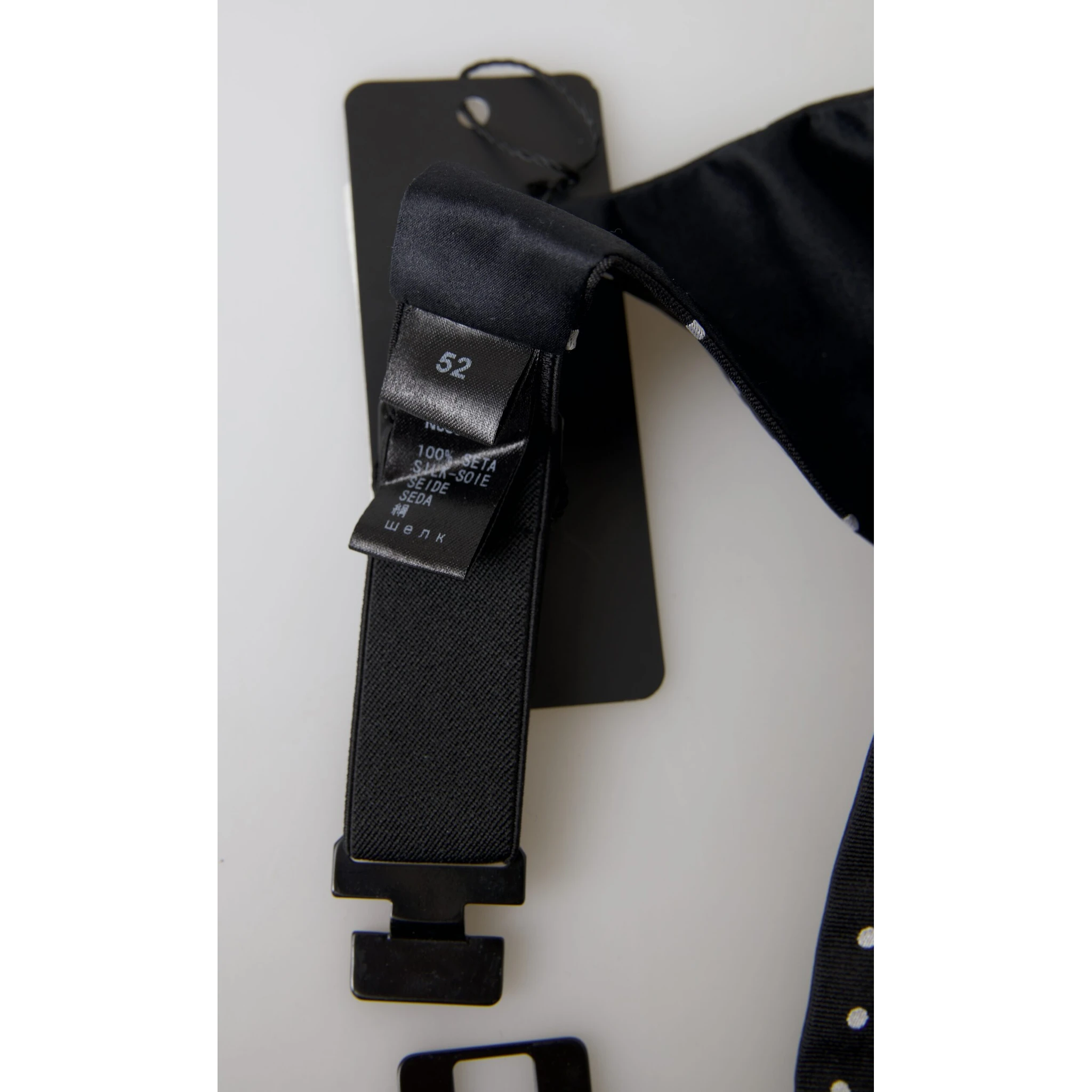 Black Silk Polka Waist Tuxedo Belt Cummerbund