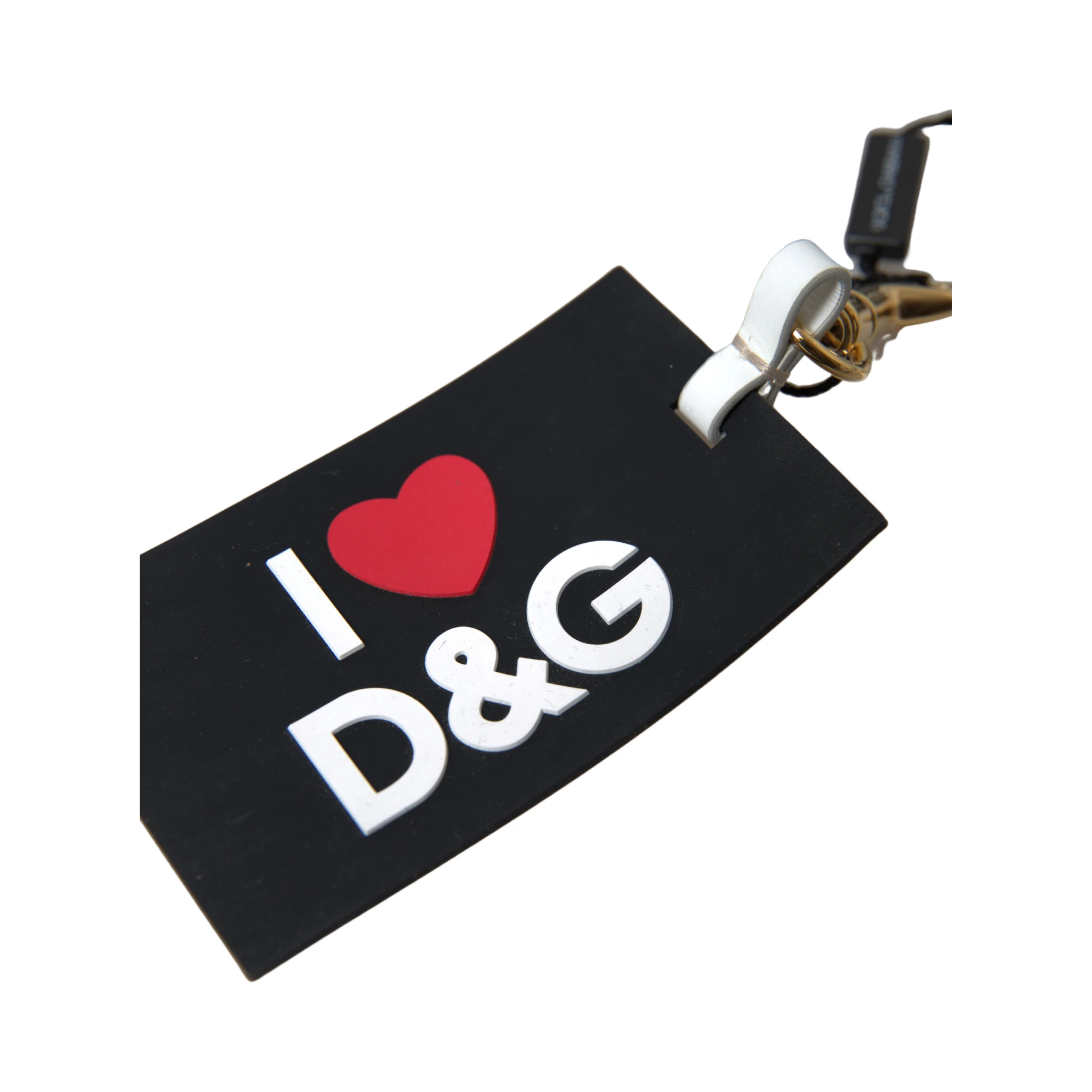 Black Silicone DG Logo Gold Brass Keychain