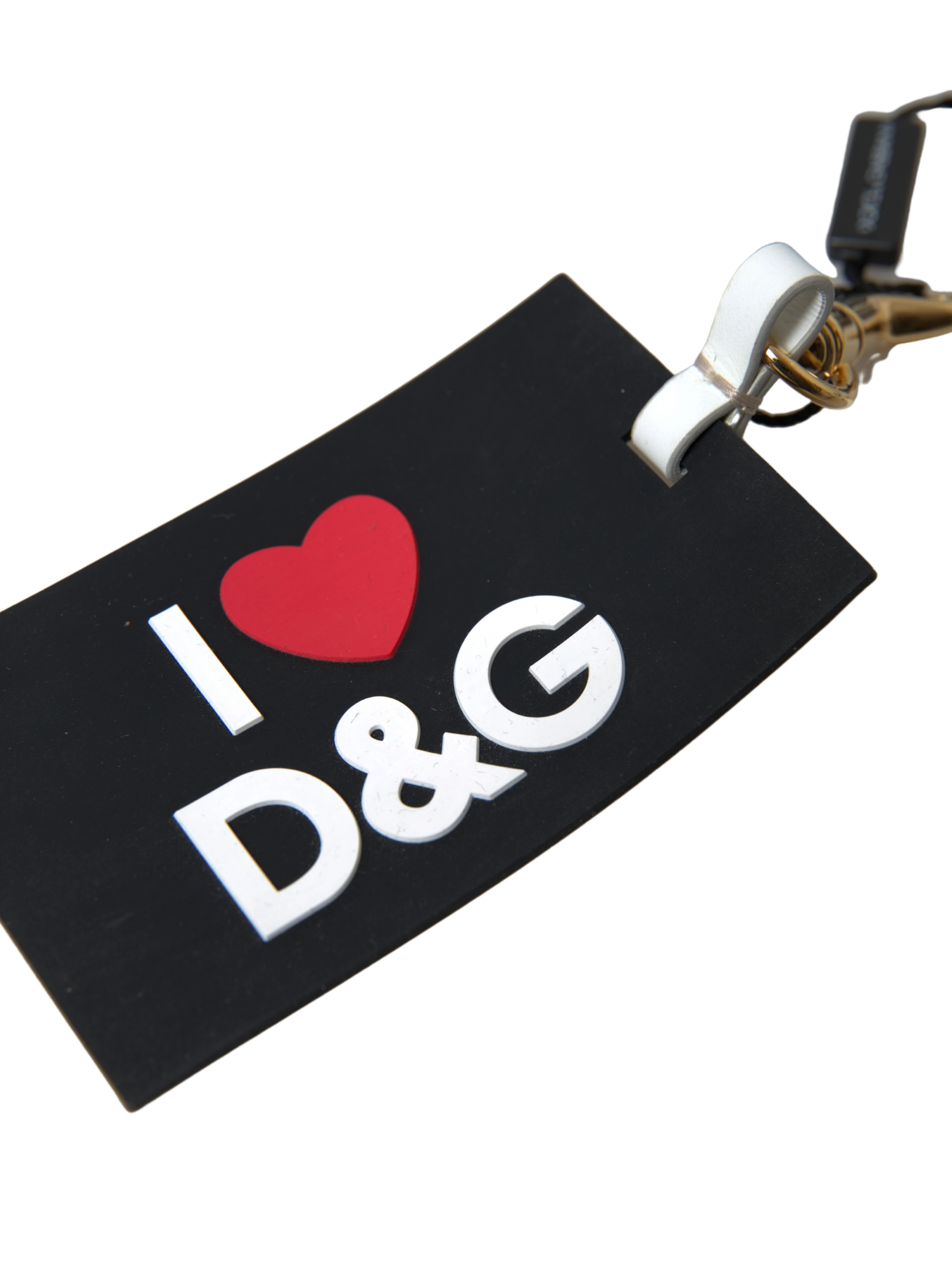 Black Silicone DG Logo Gold Brass Keychain