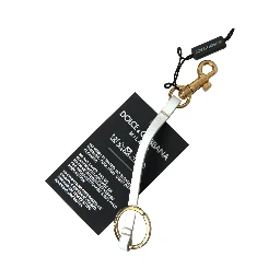 Black Silicone DG Logo Gold Brass Keychain