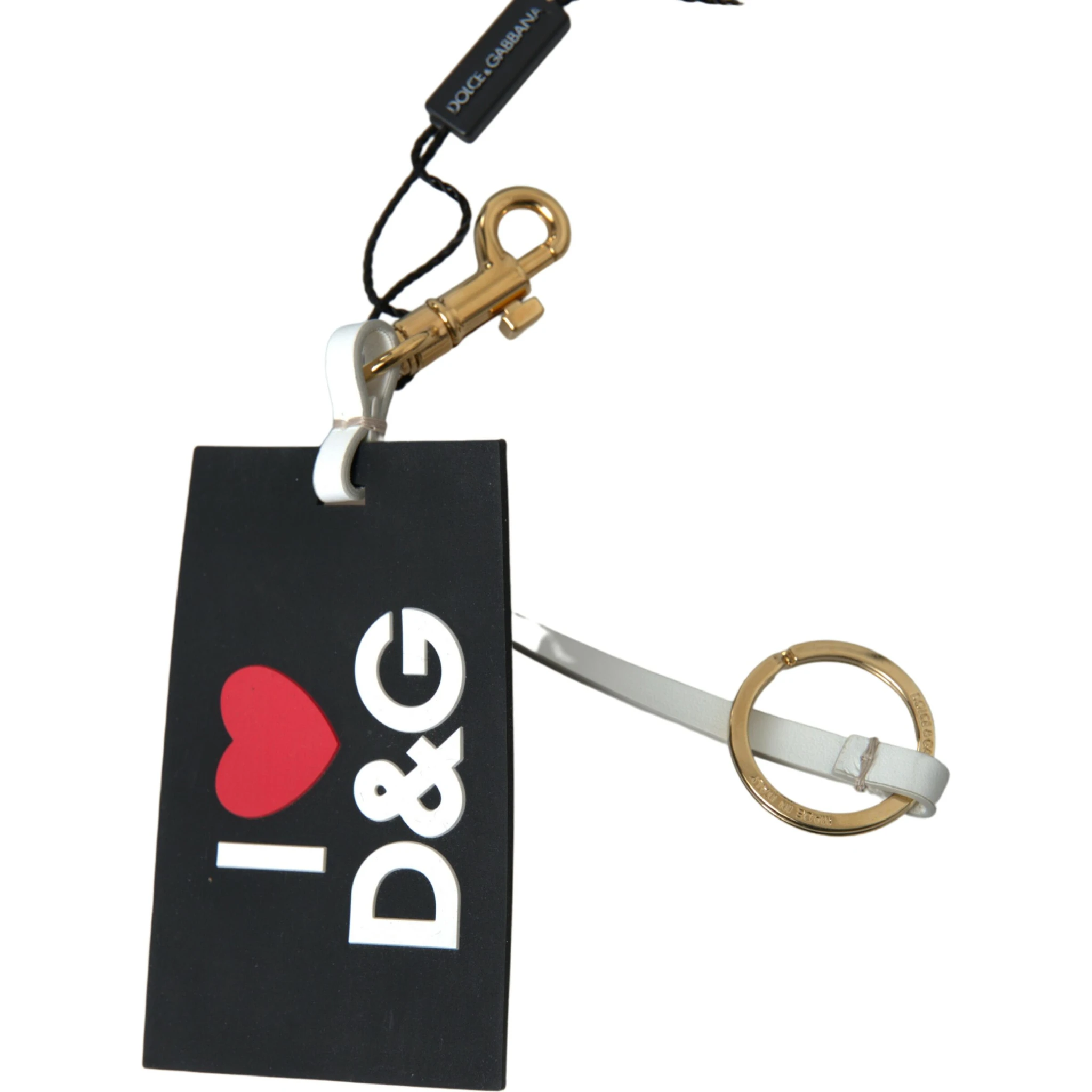 Black Silicone DG Logo Gold Brass Keychain