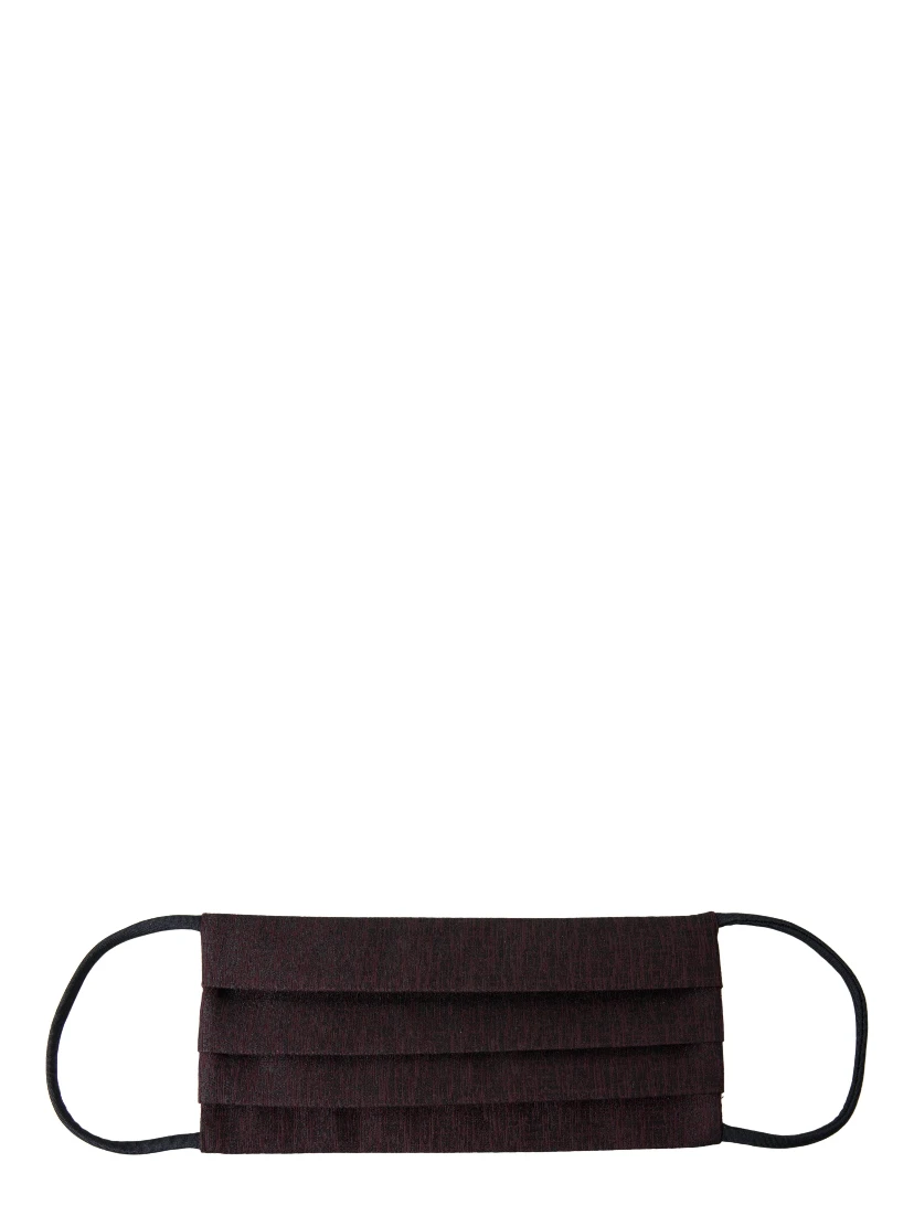 Maroon Pleated Elastic Ear Strap Face Mask