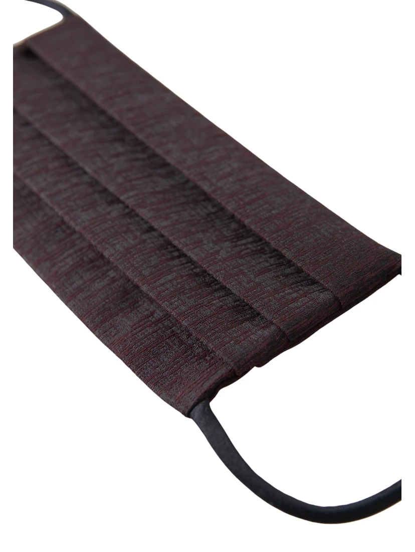 Maroon Pleated Elastic Ear Strap Face Mask