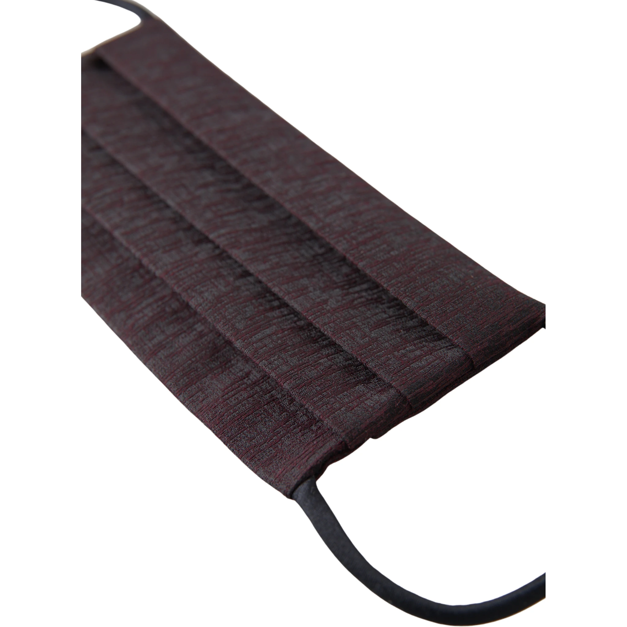 Maroon Pleated Elastic Ear Strap Face Mask
