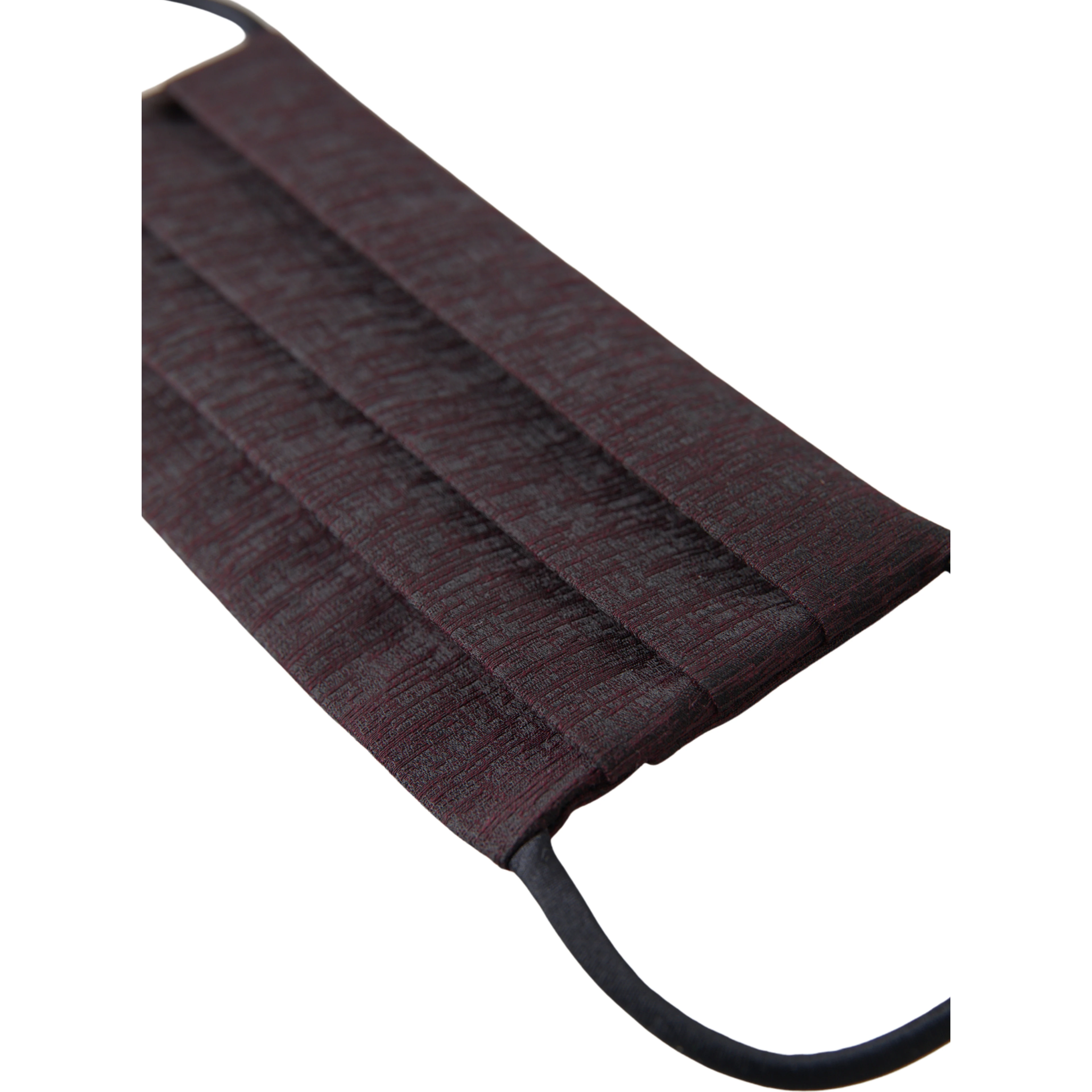 Maroon Pleated Elastic Ear Strap Face Mask