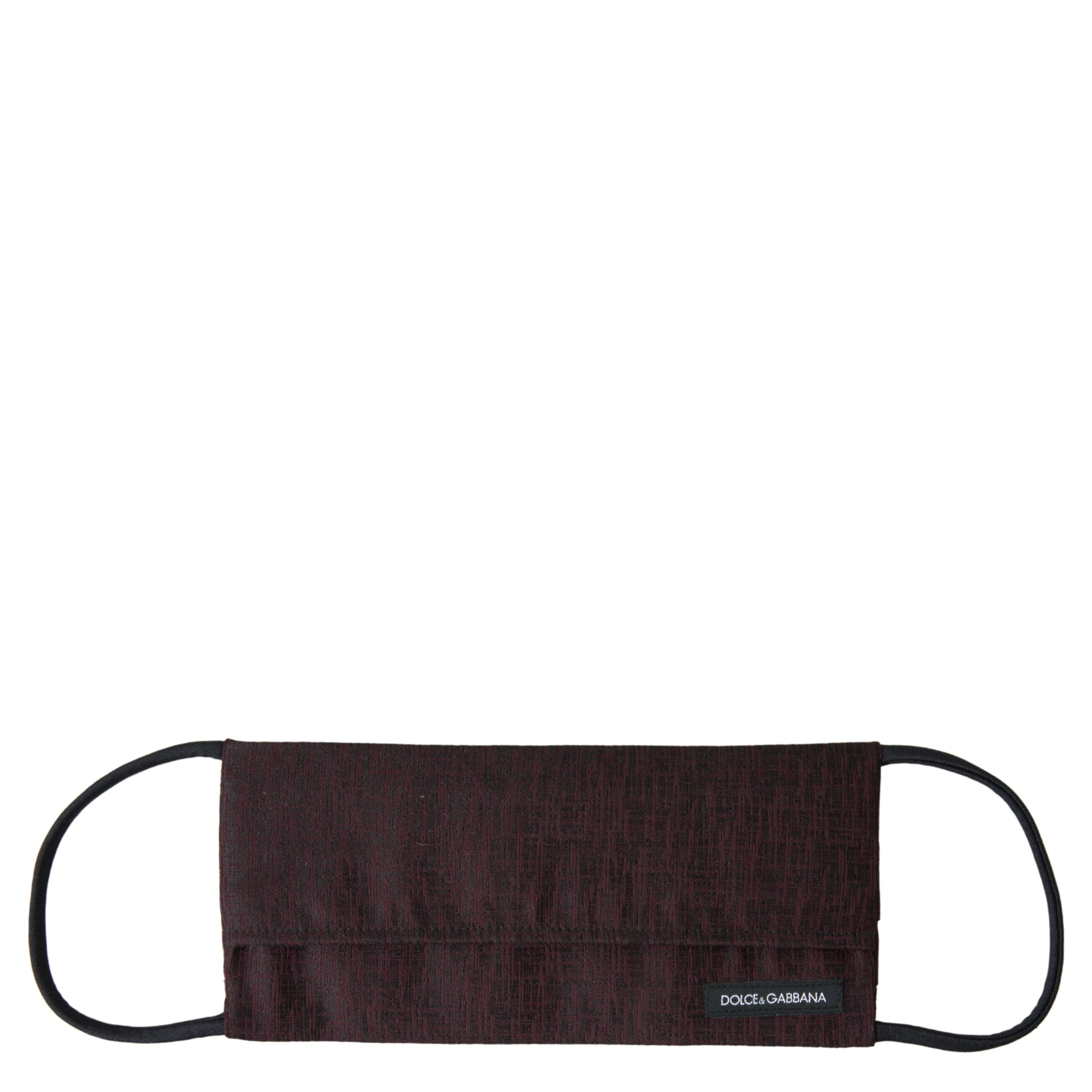 Maroon Pleated Elastic Ear Strap Face Mask