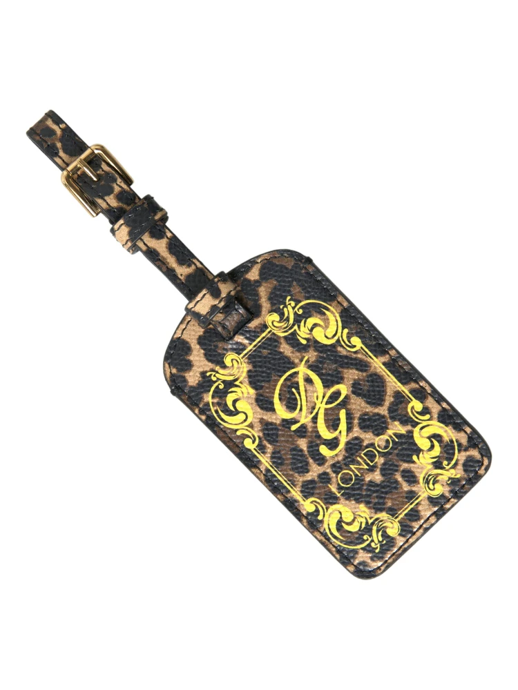 Multicolor Leopard Dauphine Leather DG Logo Luggage Tag