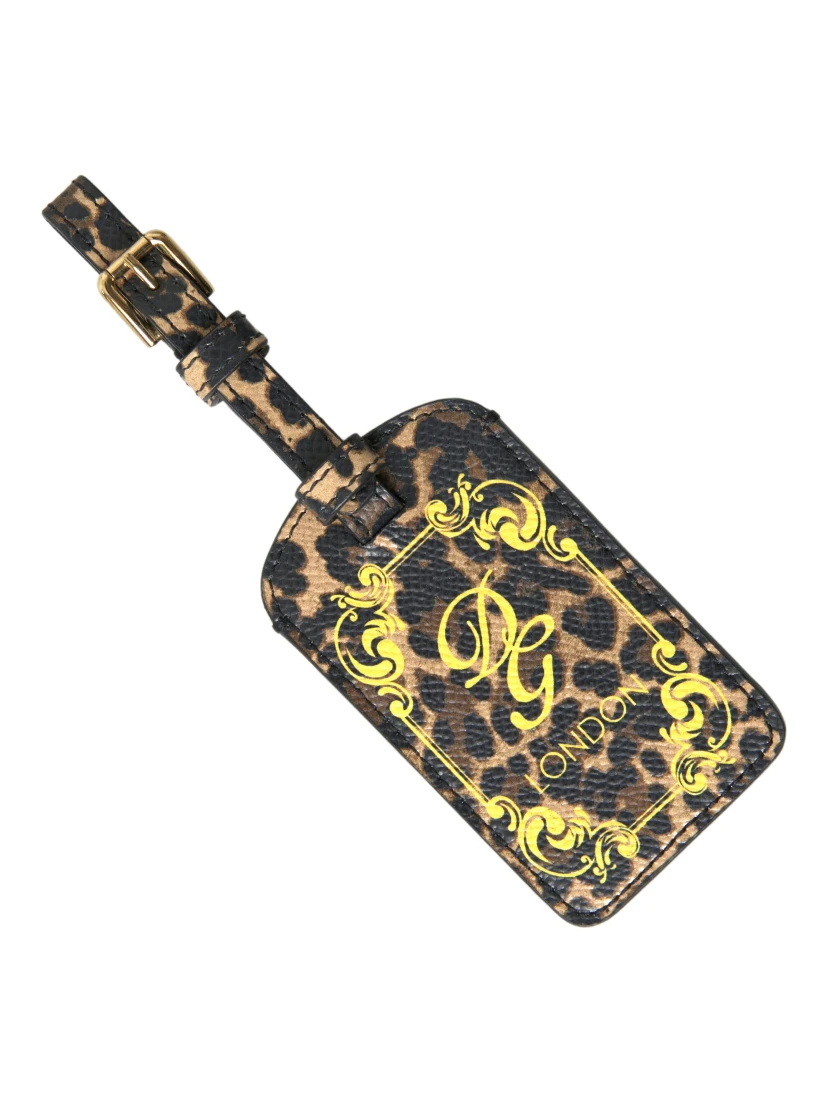 Multicolor Leopard Dauphine Leather DG Logo Luggage Tag