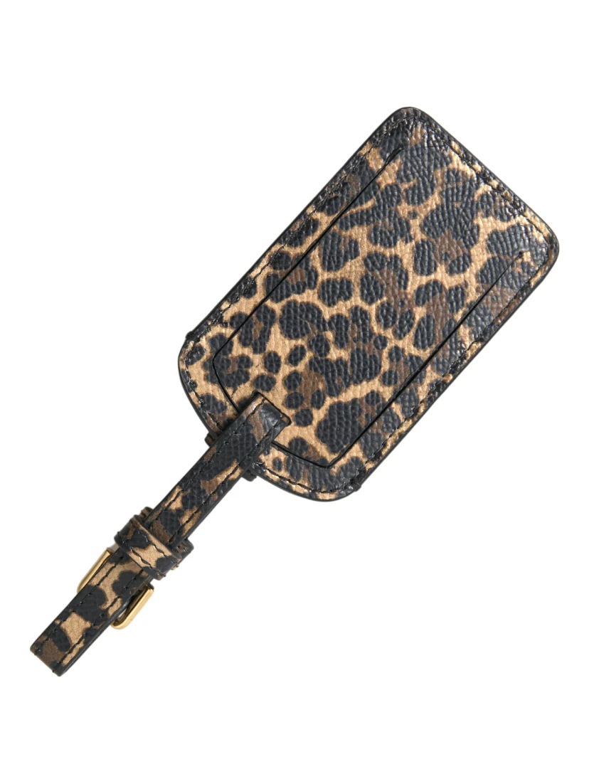 Multicolor Leopard Dauphine Leather DG Logo Luggage Tag