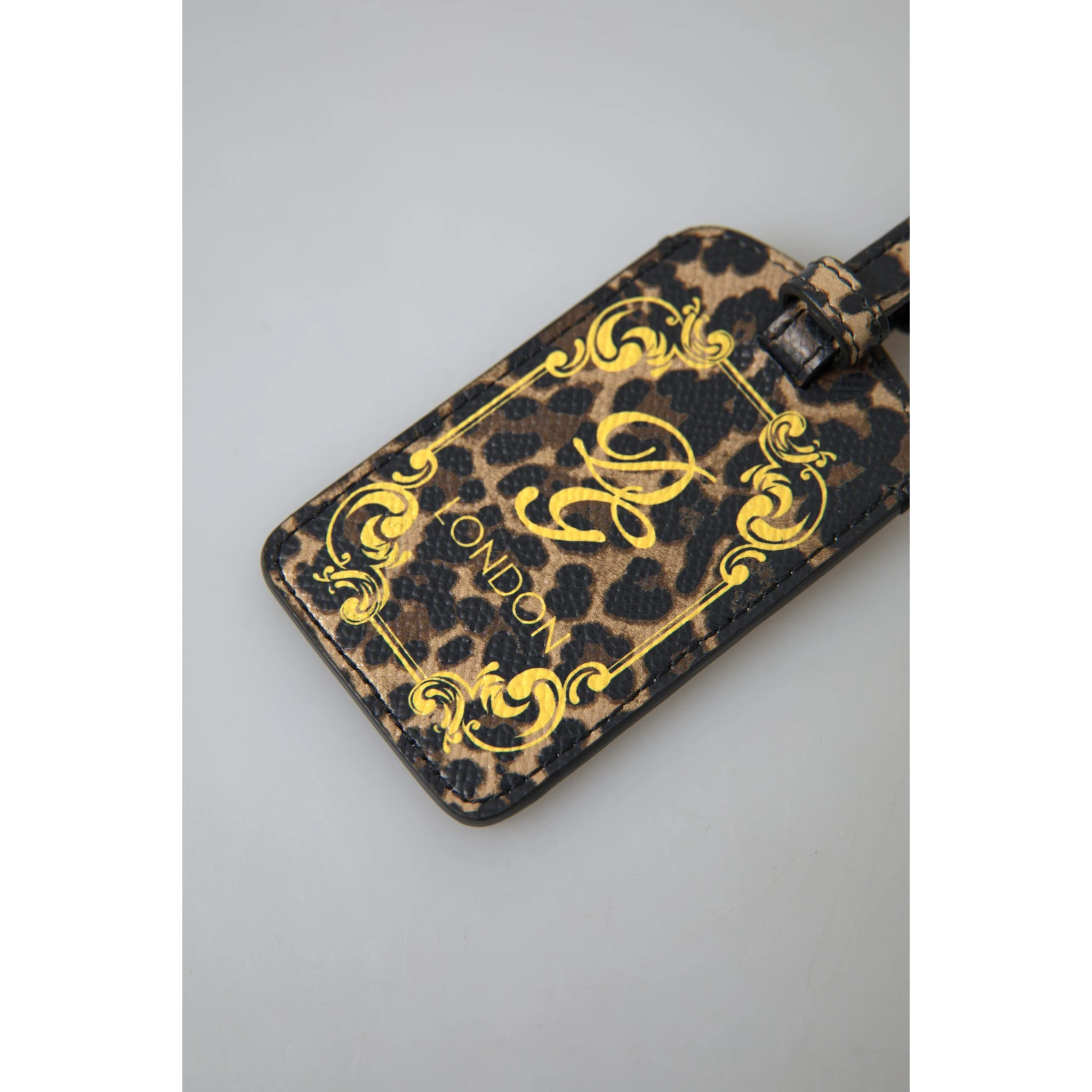 Multicolor Leopard Dauphine Leather DG Logo Luggage Tag