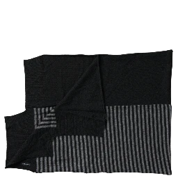 Black Gray Stripe Wool Neck Wrap Shawl Scarf