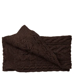 Brown Cashmere Knit Neck Wrap Shawl Scarf