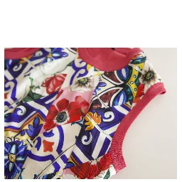 Multicolor Majolica Floral Crew Neck Tank Top