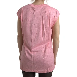 Pink Cotton DG Logo Crew Neck Tank T-shirt