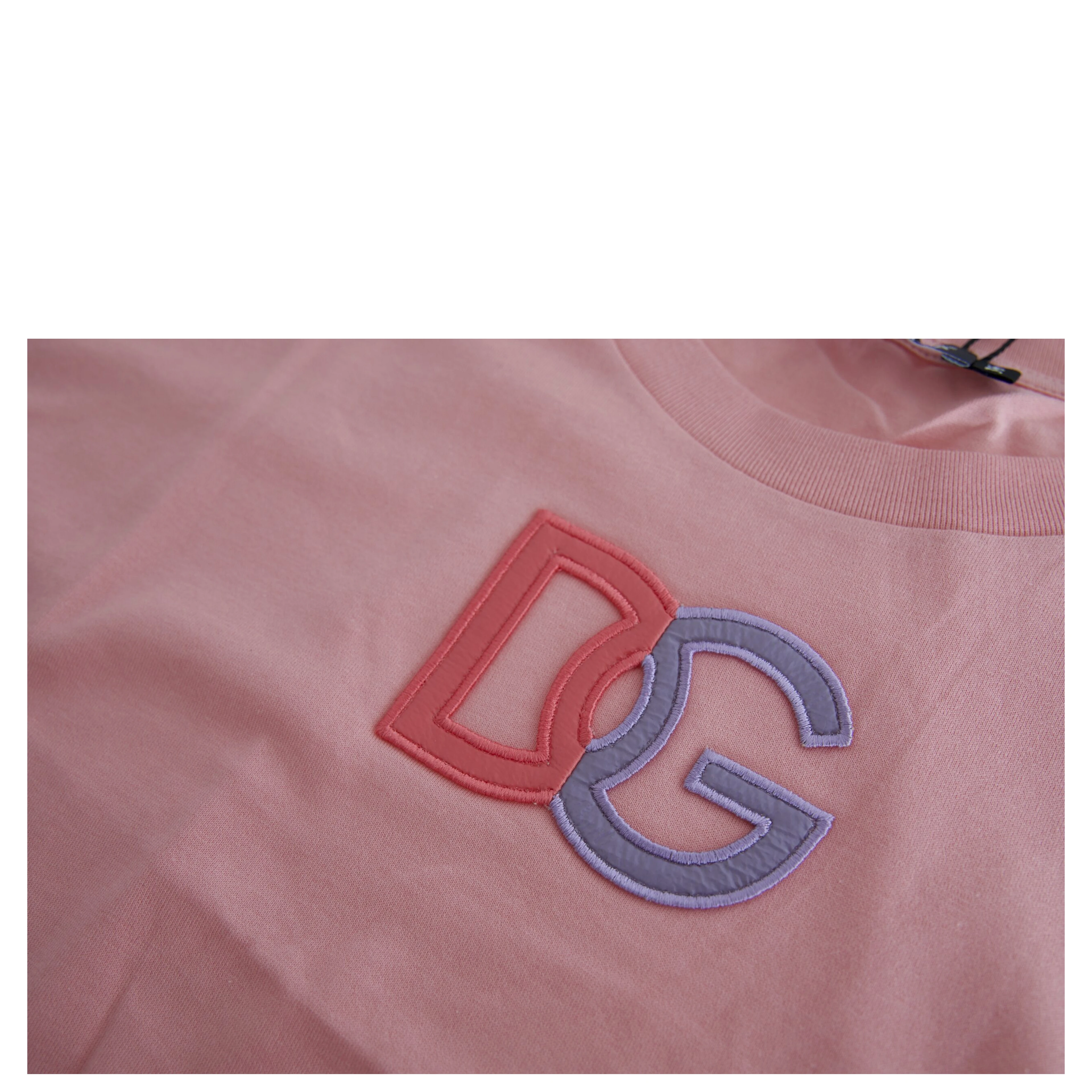 Pink Cotton DG Logo Crew Neck Tank T-shirt