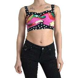 Multicolor Silk Cropped Bustier Corset Top