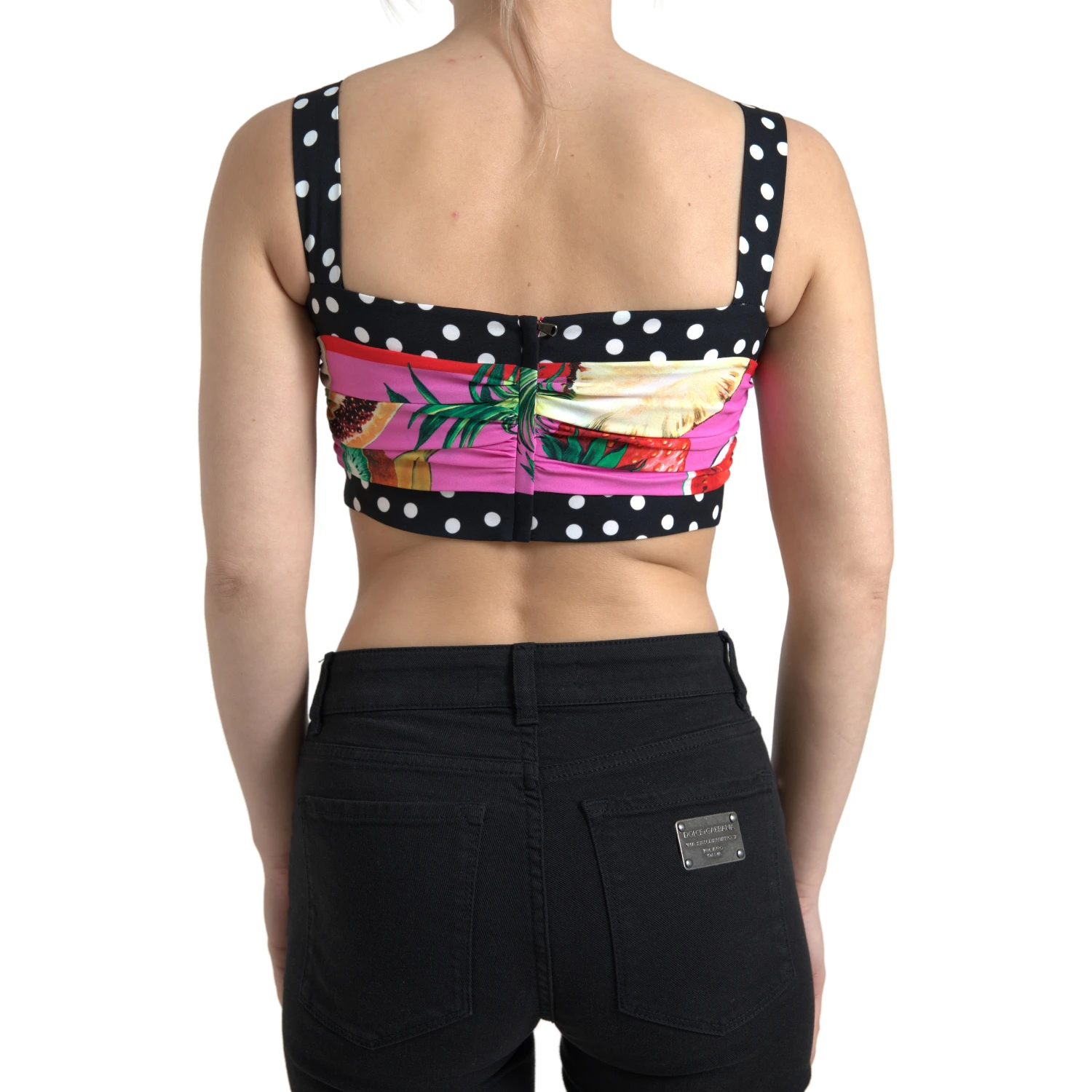 Multicolor Silk Cropped Bustier Corset Top