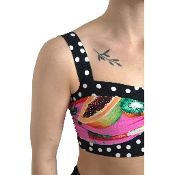 Multicolor Silk Cropped Bustier Corset Top