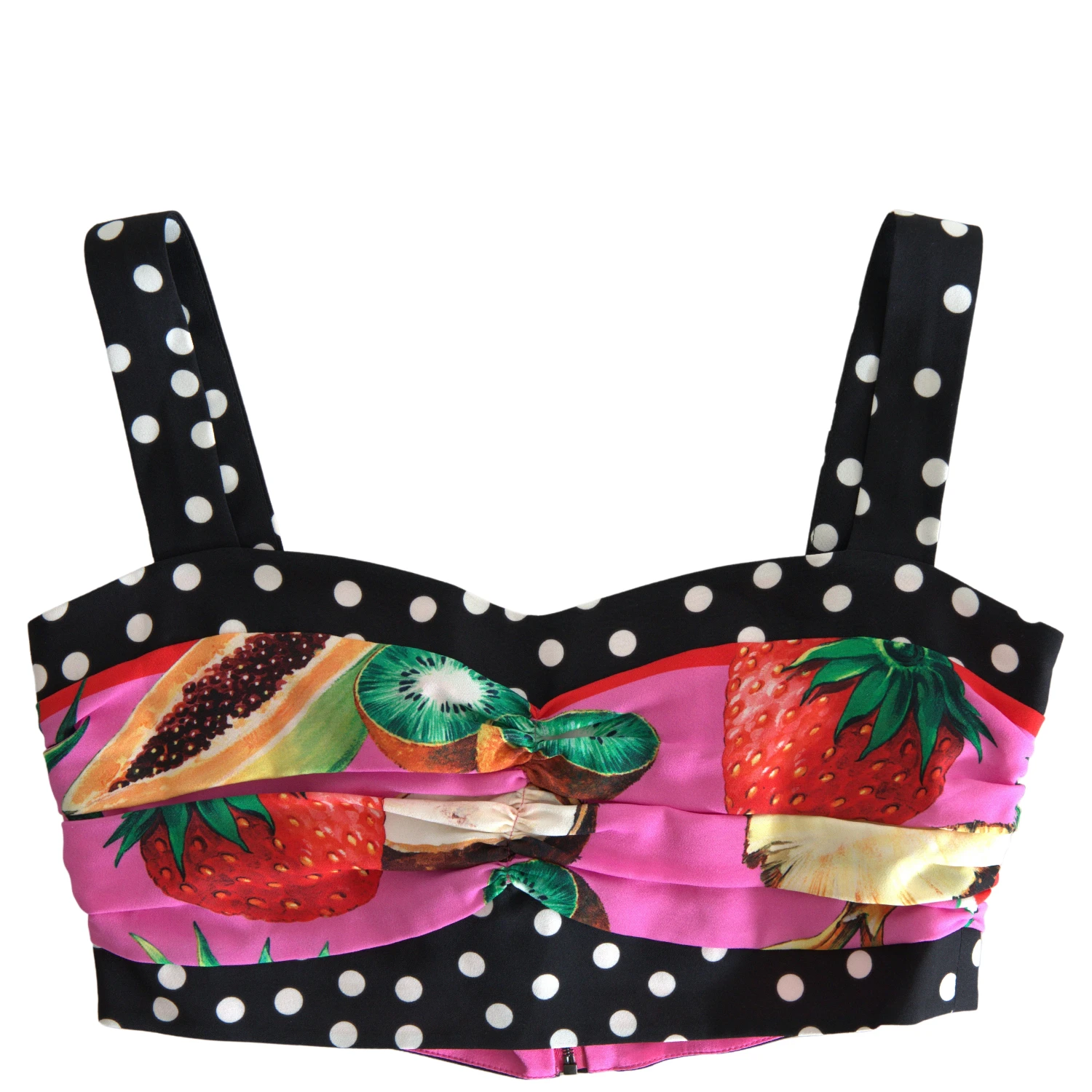 Multicolor Silk Cropped Bustier Corset Top