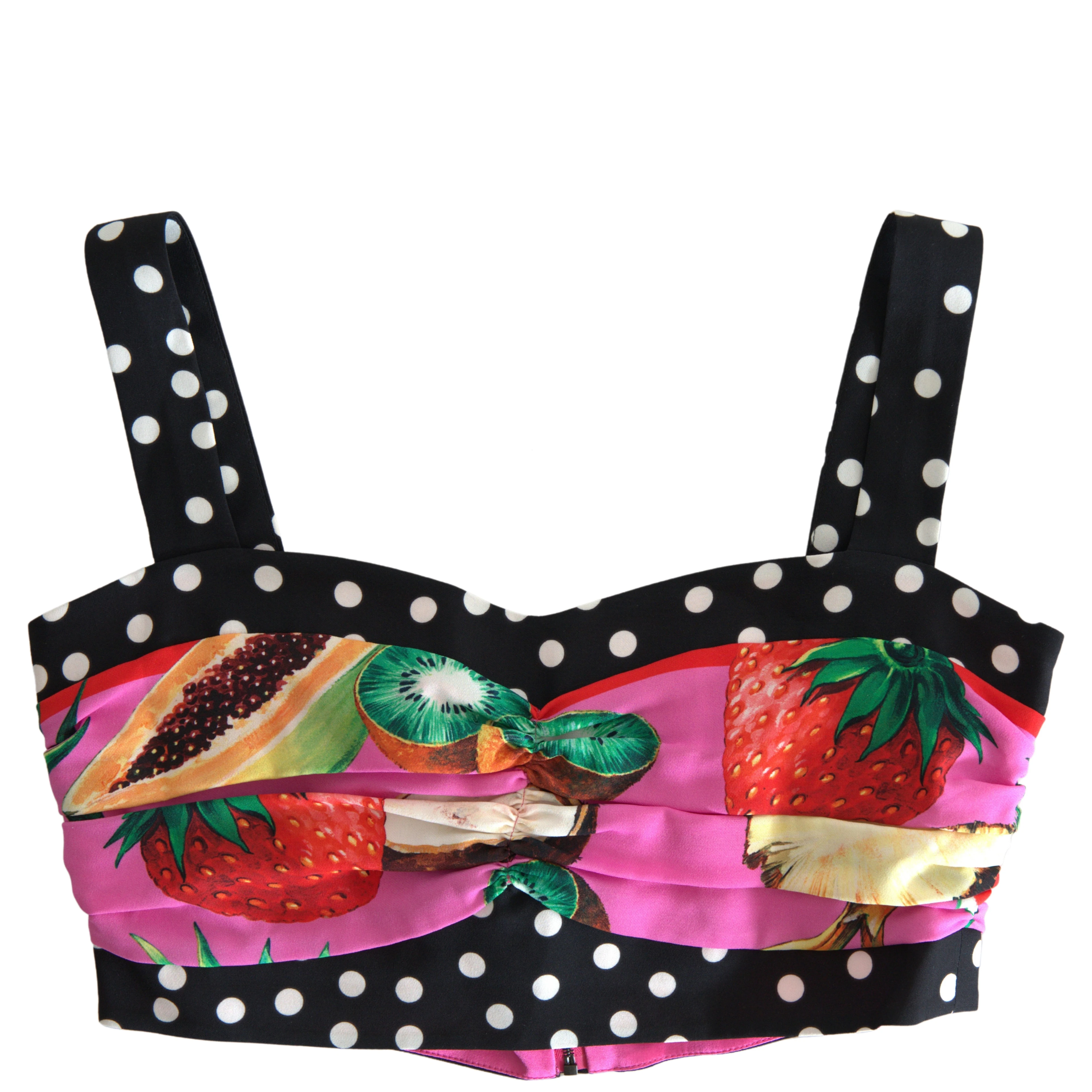 Multicolor Silk Cropped Bustier Corset Top