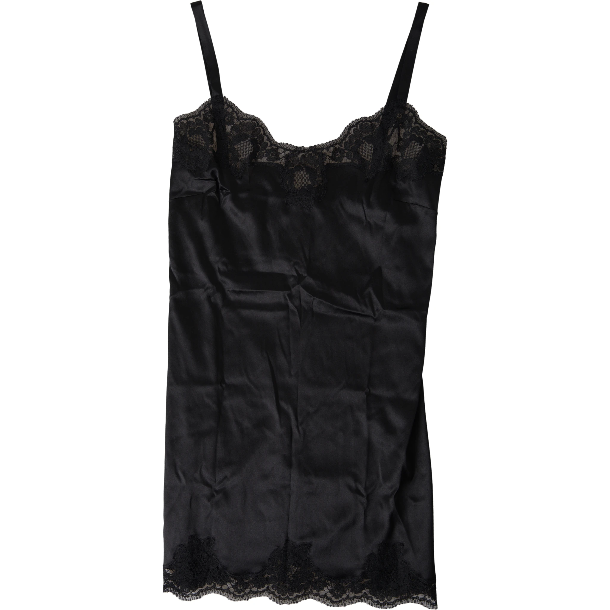 Black Lace Silk Sleepwear Camisole Top Underwear