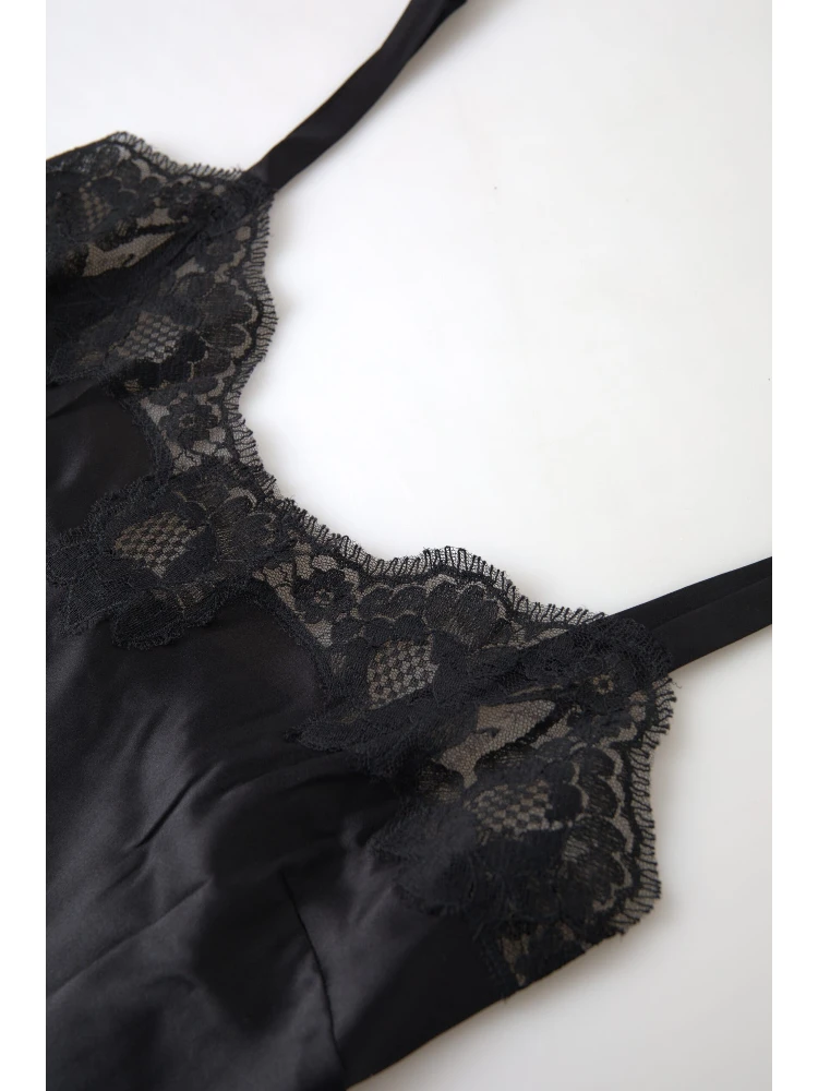 Black Lace Silk Sleepwear Camisole Top Underwear alternative