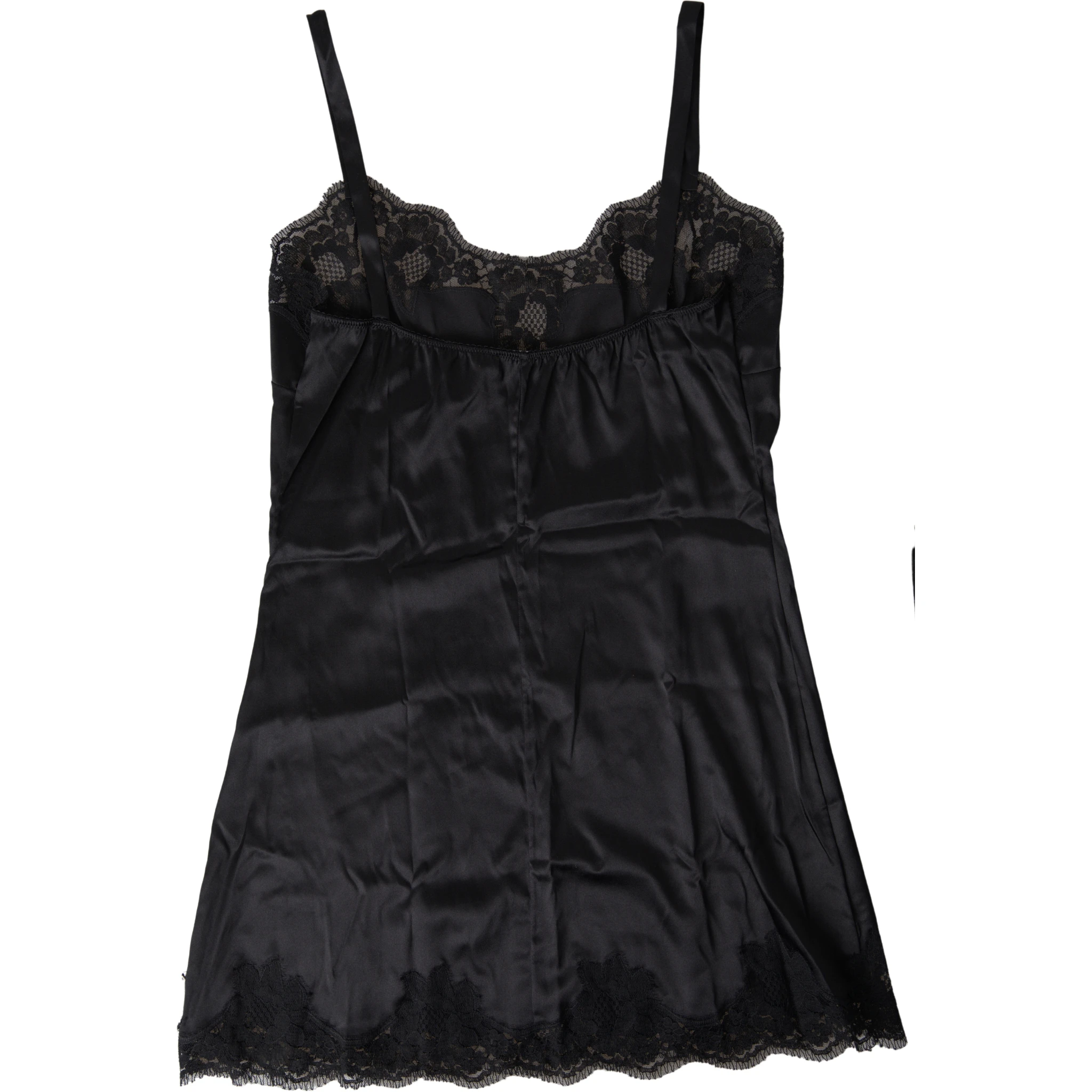 Black Lace Silk Sleepwear Camisole Top Underwear