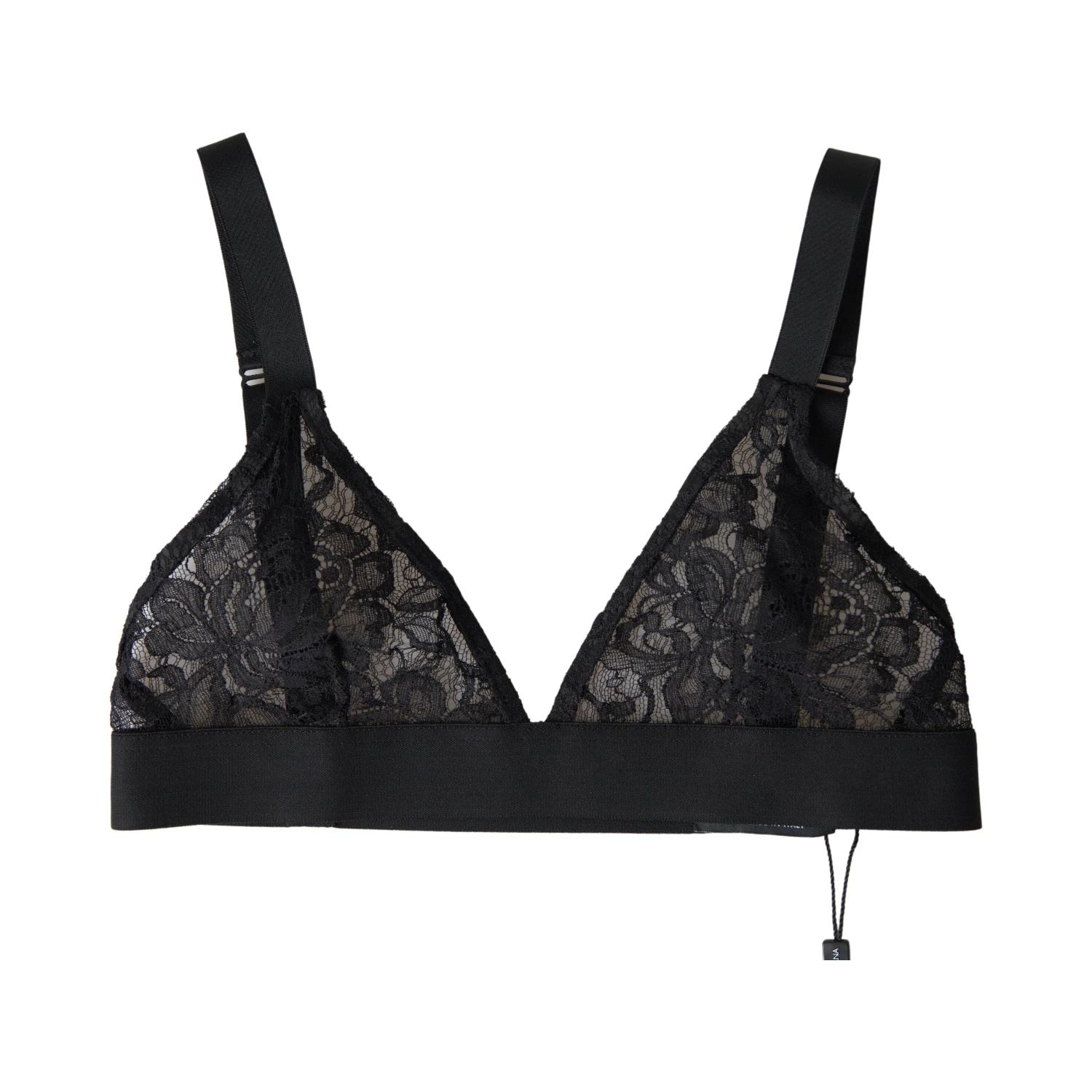 Black Floral Lace Nylon Stretch Bra Underwear