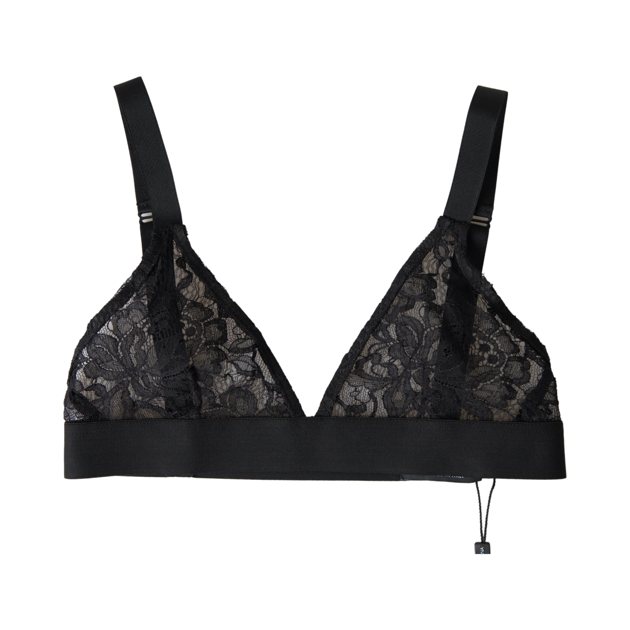 Black Floral Lace Nylon Stretch Bra Underwear