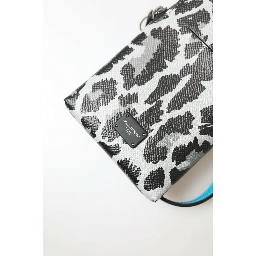 Gray Leopard Leather Men Purse Crossbody Sling Phone Bag