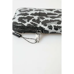 Gray Leopard Leather Men Purse Crossbody Sling Phone Bag